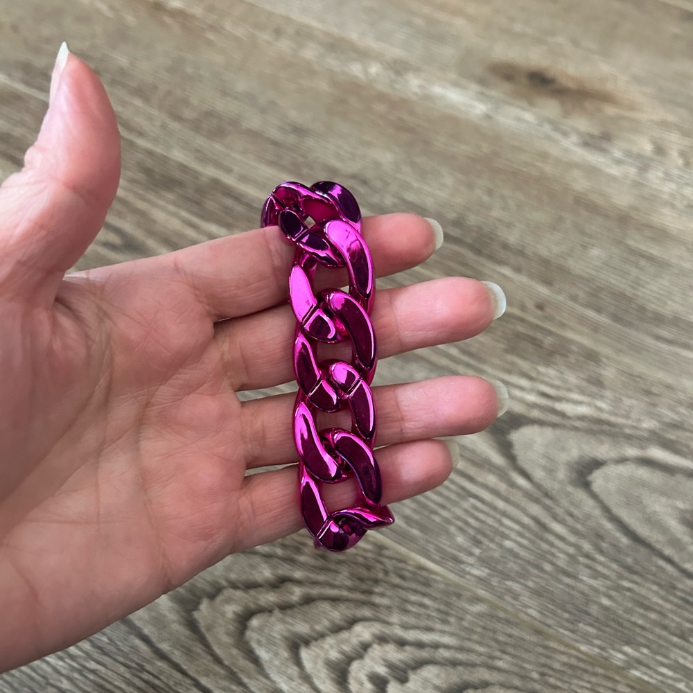 Chunky Pink Chain hipanema Bracelet